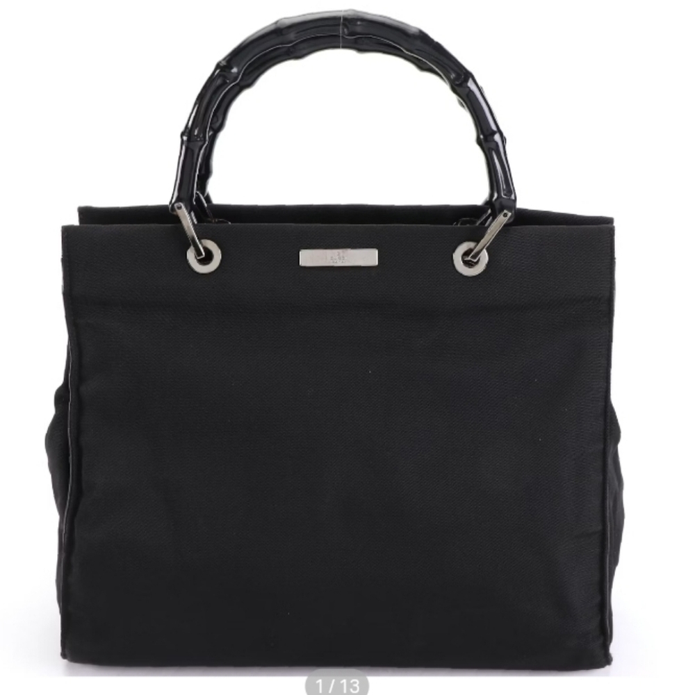 Gucci Bamboo Nylon Tote Purse